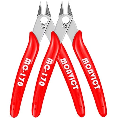 MONVICT 2 Pack Flush Cutters, 5 Inch Wire Cutter | Professional Flush Cut Pliers for Copper & Soft Wire thumbnail 1