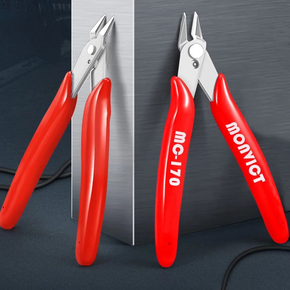 MONVICT 5 Inch Micro Wire Cutters - Pack of 2 | Flush Cutters with Opening Spring & Ergonomic Handle - view 2