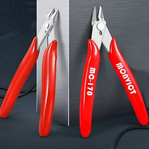 MONVICT 2 Pack Flush Cutters, 5 Inch Wire Cutter | Professional Flush Cut Pliers for Copper & Soft Wire thumbnail 2