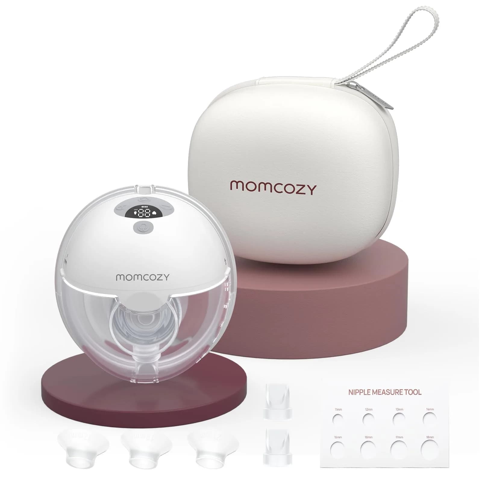 Momcozy M5 Smart APP Controlled Wearable Breast Pump, Hands-Free Wireless Electric Pump, 3 Modes 9 Levels, 24mm Flange, Quill Gray — M5-B2