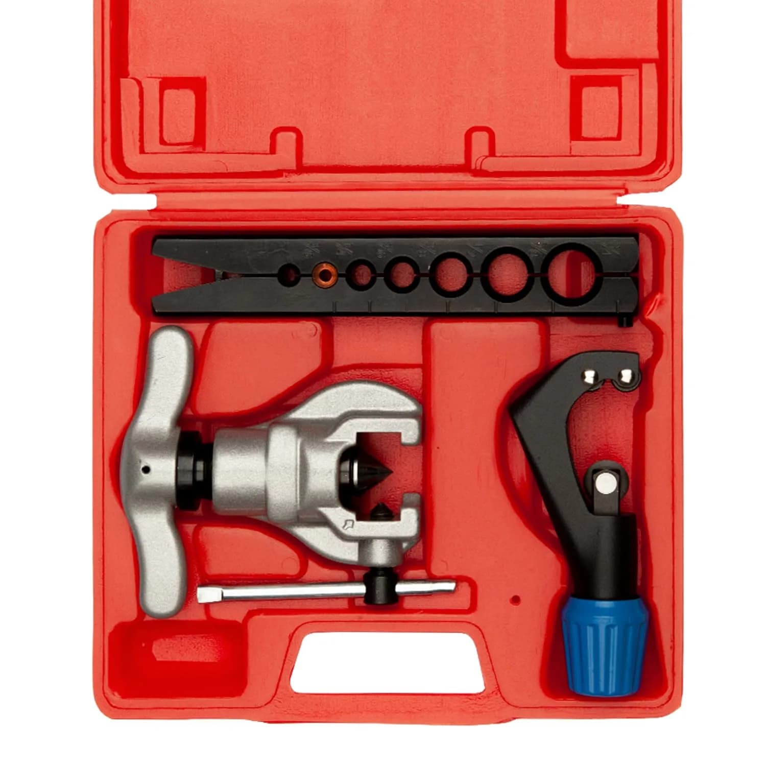 Wostore Eccentric Flaring Kit, 7 Dies 3/16-3/4" 45° Heavy Duty HVAC | Precise Flare Tool for Copper & Steel — 7 Sizes Tool with Tube Cutter