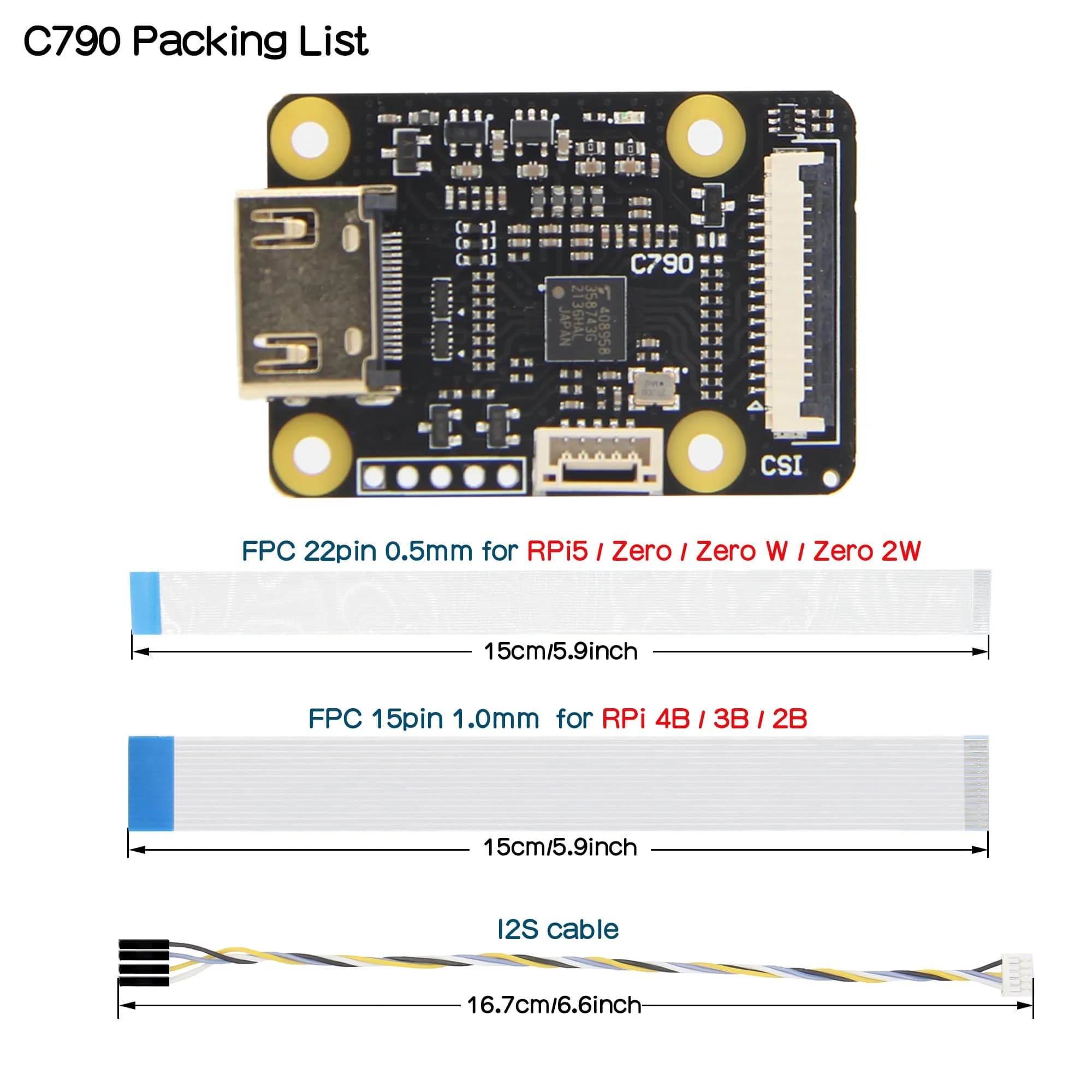 Geekworm C790 CSI-2 Video Capture Module for Raspberry Pi 5/4B/3B+/3B/Zero/W/2W/CM4 | 1080p60 Video & Audio Input - view 6