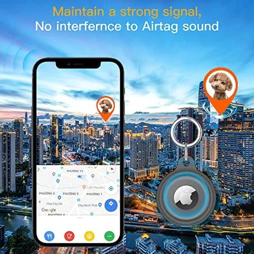 Lanteso Airtag Keychain Case for Apple AirTag (2 Pack, Black/Clear) | IPX8 Waterproof Shockproof Protective Cover thumbnail 7