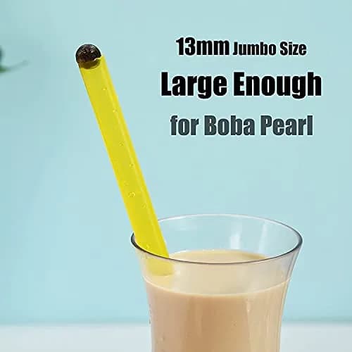 ALINK 12 Pcs Reusable Boba Straws, 13-inch Extra Long Wide Smoothie Straws | Jumbo Diameter for Thick Drinks thumbnail 7