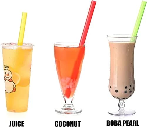 ALINK 12 Pcs Reusable Boba Straws, 13-inch Extra Long Wide Smoothie Straws | Jumbo Diameter for Thick Drinks thumbnail 8