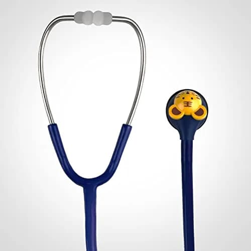 SCIAN Working Stethoscope with 5 Interchangeable Cartoon Heads, Professional Quality for Doctors & Nurses, Dark Blue | Dual-Head Acoustic Auscultation thumbnail 6