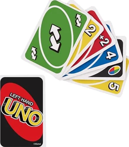 Mattel Games UNO Left Hand Tin Card Game for Family Night with Cards Specially Designed for Left-Handed Players (112 Cards) thumbnail 5