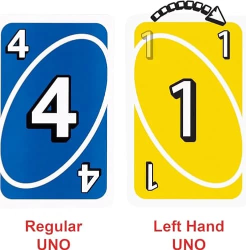 Mattel Games UNO Left Hand Tin Card Game for Family Night with Cards Specially Designed for Left-Handed Players (112 Cards) thumbnail 3