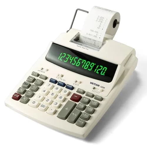 Victor 1226 Thermal Printing Calculator, 12-Digit LED Display, 8.0 LPS Printing Speed, Off-White | 220V Compatible thumbnail 1