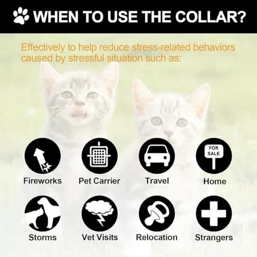 Weewooday 4pcs Black Cat Calming Collar with Pendants 38cm (15 Inches) | Pheromone-Infused for Stress & Anxiety Relief thumbnail 4