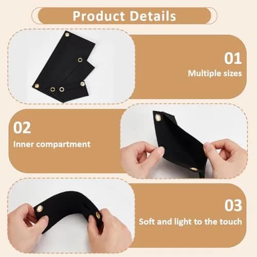WADORN Felt Purse Organizer Insert 3 Sizes | Convert Wallets to Clutch & Crossbody thumbnail 4