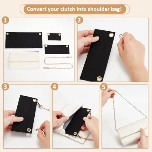 WADORN Felt Purse Organizer Insert 3 Sizes | Convert Wallets to Clutch & Crossbody thumbnail 5