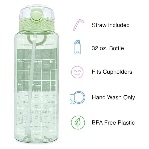 BellyBottle Pregnancy Water Bottle Tracker 32oz | Nausea Relief & Hydration for Expecting Moms thumbnail 4