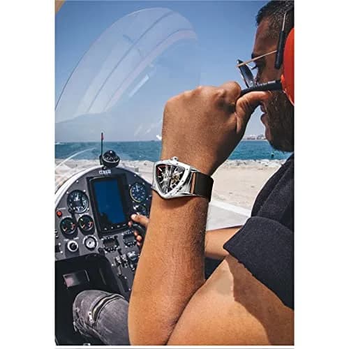 FORSINING Skeleton Watch for Men, Automatic Mechanical, Triangle Dial, 43mm Diameter, 20mm Wide Silicone Strap thumbnail 4