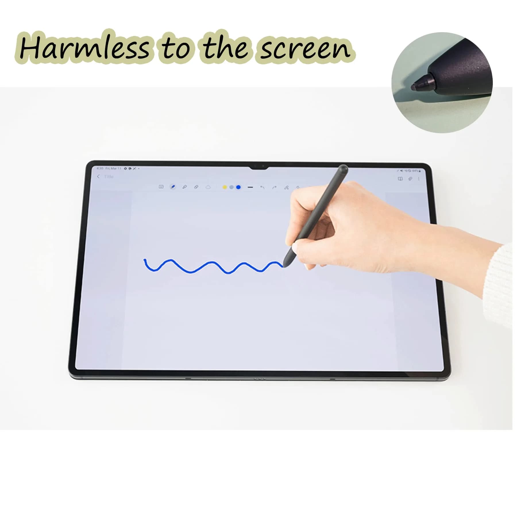 PCTC Replacement S Pen for Samsung Galaxy Tab S8 S8+ S8 Ultra (EJ-PT870BJEGUJ) - Black | Touch Stylus Pen with Tips & Eject Pin - view 4