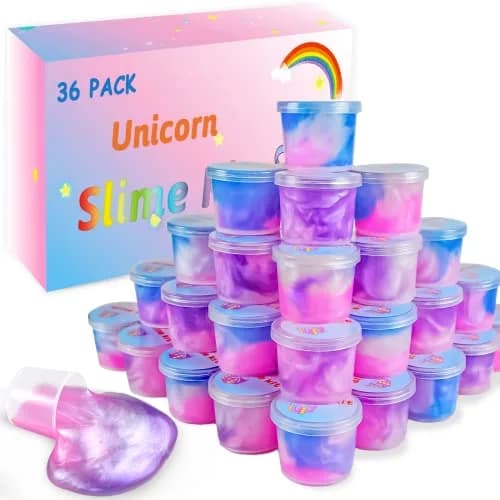 HOOLYUK Unicorn Slime Kit 36 Pack | Non-Sticky & Stretchy Galaxy Slime for Kids thumbnail 1