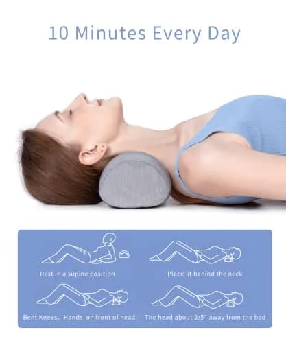 Bespilow Small Neck Roll Pillow for Sleeping | Pain Relief Cervical Memory Foam Support thumbnail 4