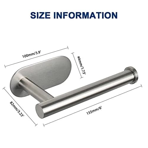 NearMoon Self-Adhesive Toilet Paper Holder 2 Pack | Rustproof SUS304 Stainless Steel, Brushed Nickel thumbnail 4