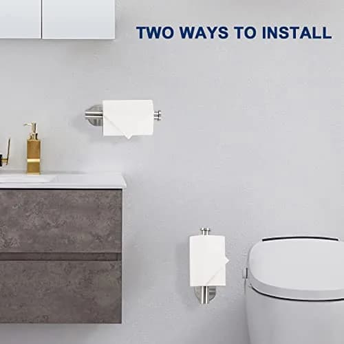 NearMoon Self-Adhesive Toilet Paper Holder 2 Pack | Rustproof SUS304 Stainless Steel, Brushed Nickel thumbnail 6