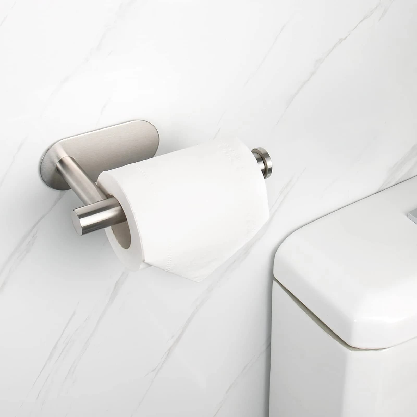NearMoon Self-Adhesive Toilet Paper Holder 2 Pack | Rustproof SUS304 Stainless Steel, Brushed Nickel - view 7