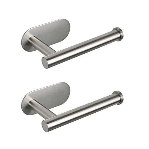 NearMoon Self-Adhesive Toilet Paper Holder 2 Pack | Rustproof SUS304 Stainless Steel, Brushed Nickel thumbnail 1