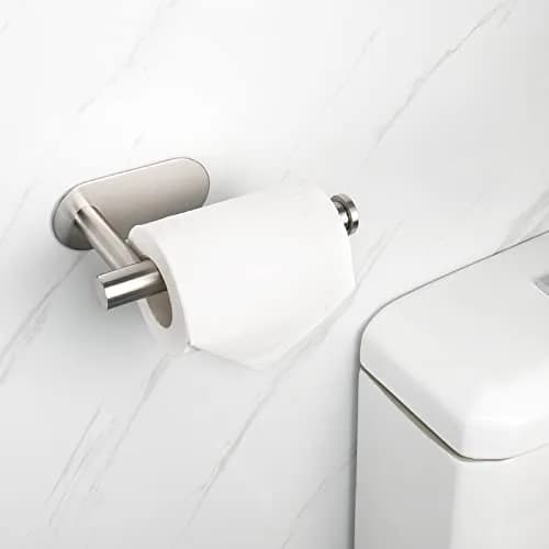 NearMoon Self-Adhesive Toilet Paper Holder 2 Pack | Rustproof SUS304 Stainless Steel, Brushed Nickel thumbnail 7