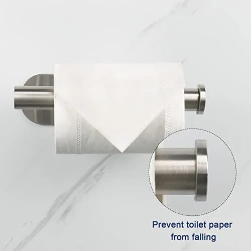 NearMoon Self-Adhesive Toilet Paper Holder 2 Pack | Rustproof SUS304 Stainless Steel, Brushed Nickel thumbnail 3
