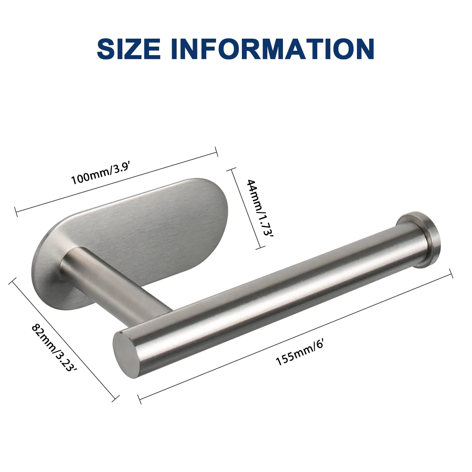 NearMoon Self-Adhesive Toilet Paper Holder 2 Pack | Rustproof SUS304 Stainless Steel, Brushed Nickel - view 4