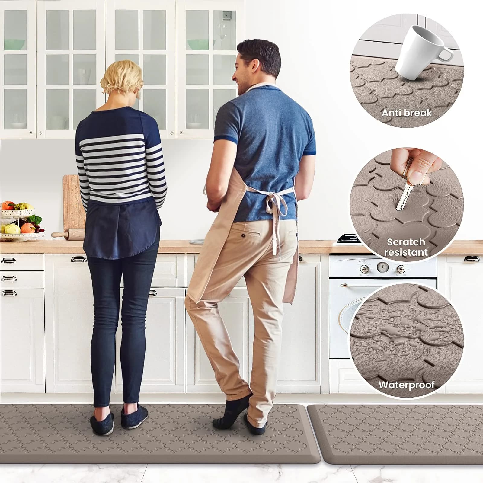 SoftDuo Anti-Fatigue Kitchen Mat Set 43.9cm x 61cm & 43.9cm x 120cm | Cushioned Comfort for Indian Kitchens - view 6