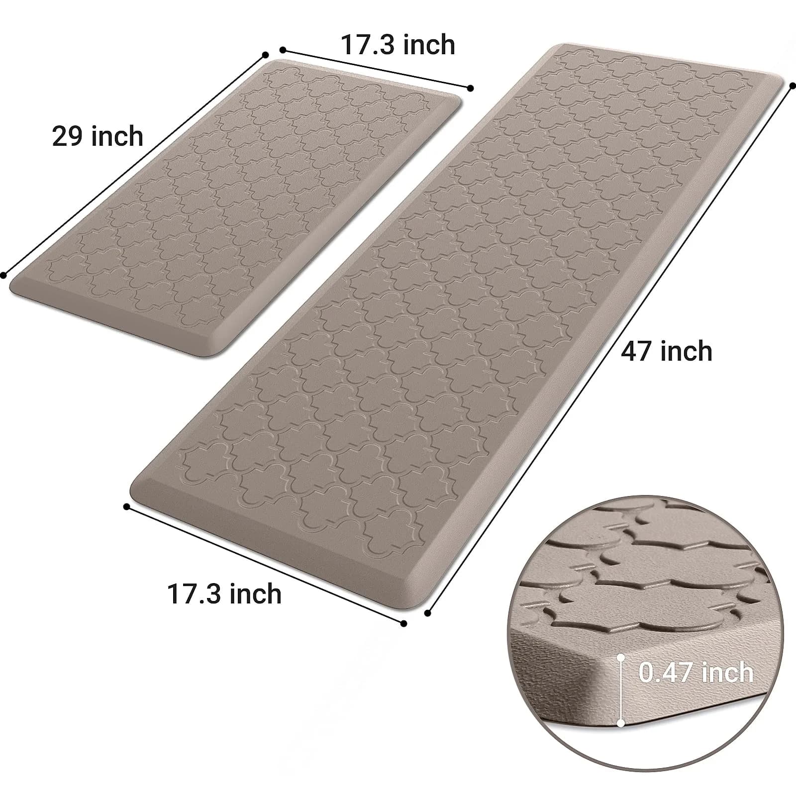 SoftDuo Anti-Fatigue Kitchen Mat Set 43.9cm x 61cm & 43.9cm x 120cm | Cushioned Comfort for Indian Kitchens - view 2