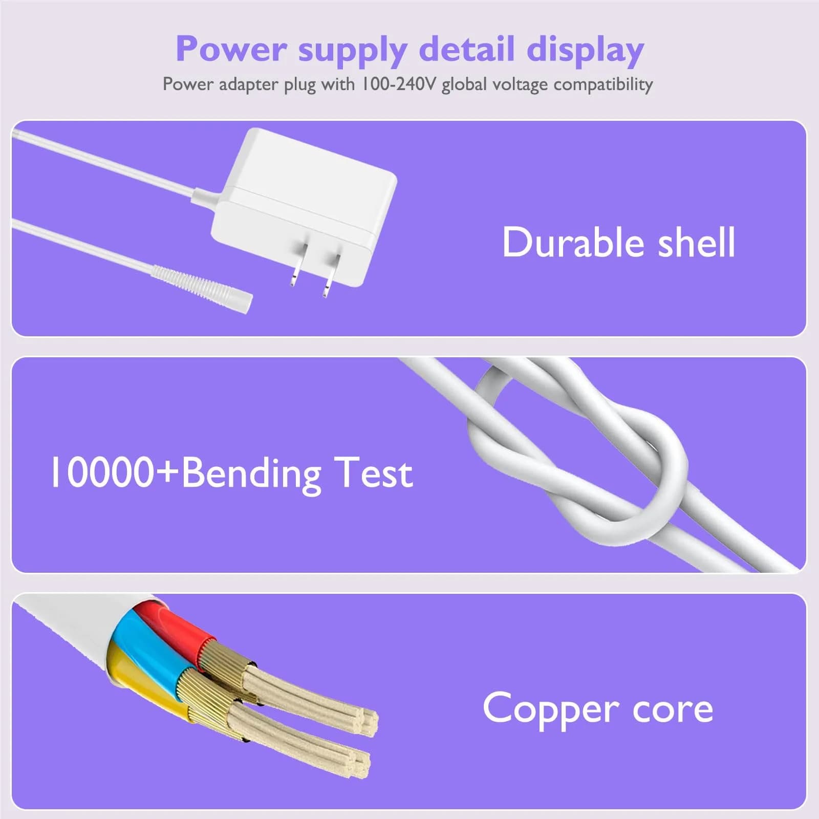 Lnauy 12V Power Cord for Braun Epilators - 1.5m (5ft) White | Compatible with Silk-épil 5, 7, 9, FaceSpa Pro - view 5