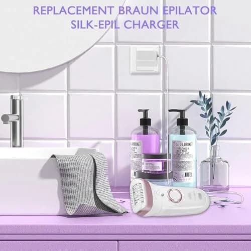 Lnauy 12V Power Cord for Braun Epilators - 1.5m (5ft) White | Compatible with Silk-épil 5, 7, 9, FaceSpa Pro thumbnail 3