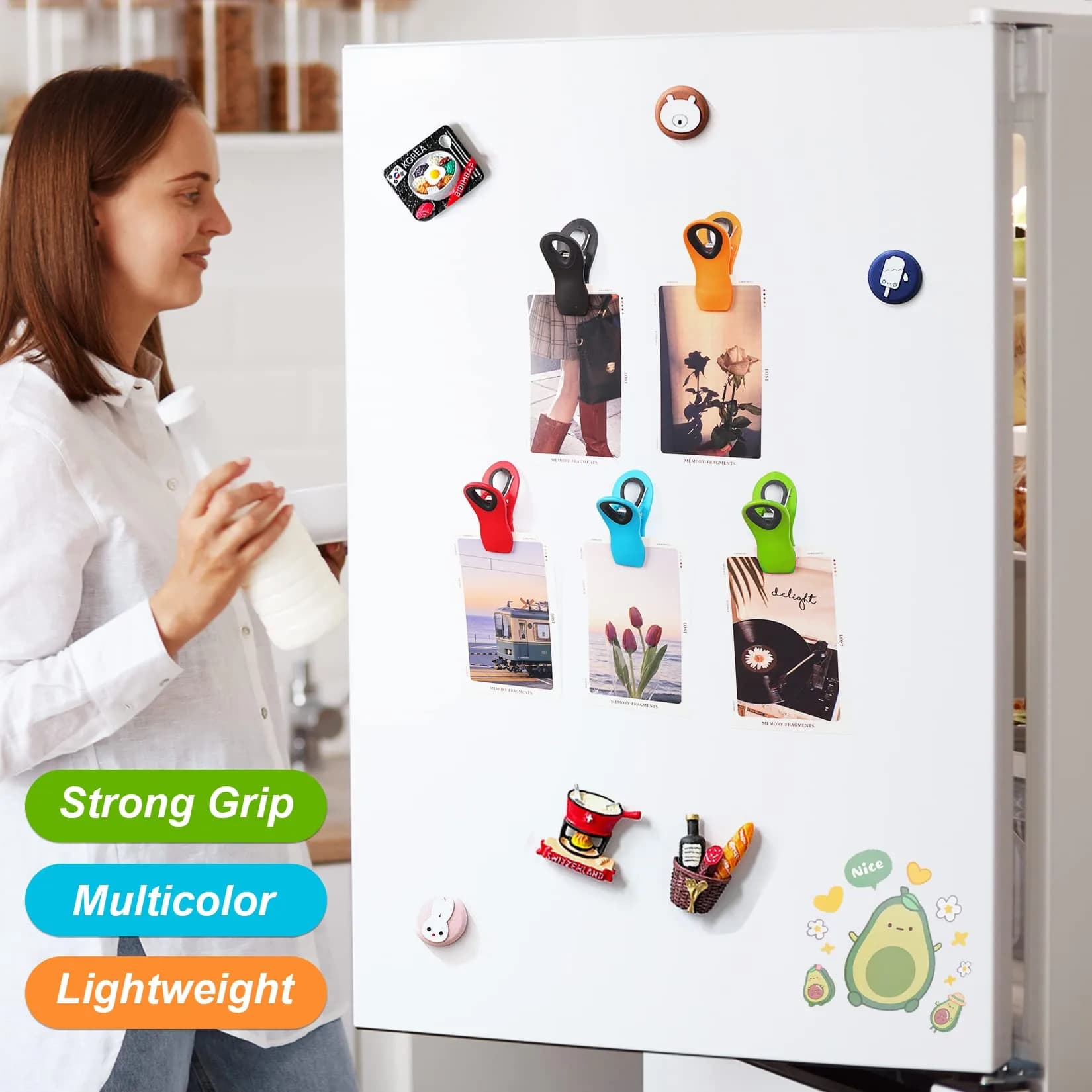 Jetmore 12 Pack Chip Clips Bag Clips, Magnetic Bag Clip for Food Storage Heavy Duty, Plastic Food Clip for Chips, Snack, Kitchen, Refrigerator - view 2