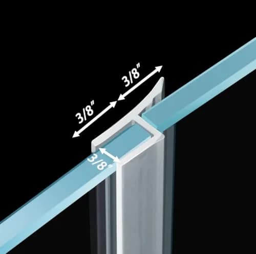 Dalrun Flexible Shower Door Side Seal Strip 100 Inch for 3/8" Frameless Glass | Long-lasting Silicone Seal thumbnail 7