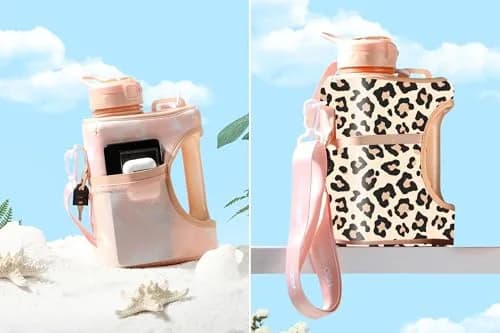 H2O Capsule Half Gallon Cube Square Water Bottle 2.2L | Space-Saving Reusable Sports Jug with Storage Sleeve thumbnail 6