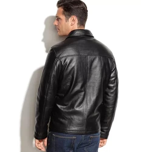 Storemm Men's Genuine Lambskin Leather Jacket | Classic Biker Style, Size L thumbnail 2
