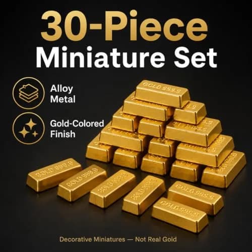 jojofuny Miniature Toy Furnishing 30 pcs | Gold Mini Model for Dollhouses, Kids & Collectors thumbnail 3