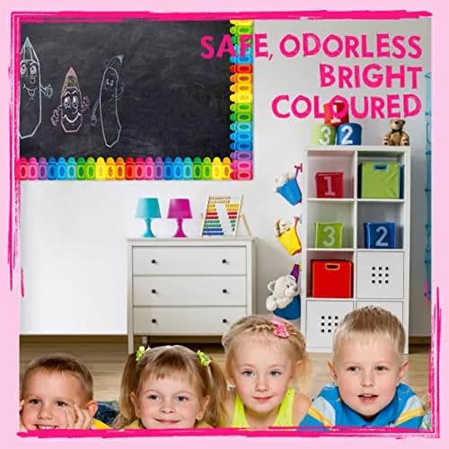 ERKE 60 Feet Crayon Bulletin Board Borders | Self-Adhesive, Die-Cut Rolled Trim for Classrooms thumbnail 5