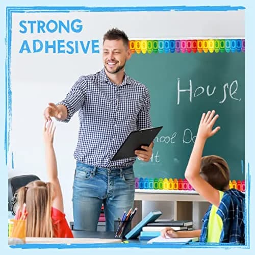 ERKE 60 Feet Crayon Bulletin Board Borders | Self-Adhesive, Die-Cut Rolled Trim for Classrooms thumbnail 3