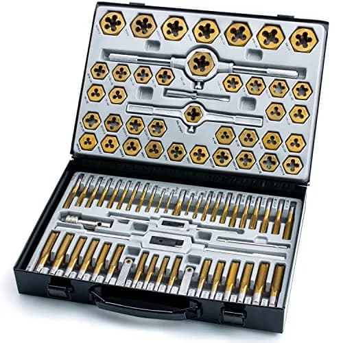 EFFICERE 86-Piece Master Tap and Hex Die Set | 3mm-16mm (M3-M16) & #4-5/8" SAE thumbnail 1