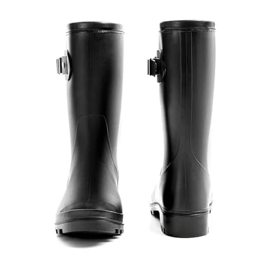 Fubotao Women's Mid Calf Rain Boots Black | Waterproof Fashion Garden Shoes with Comfortable Insole thumbnail 5