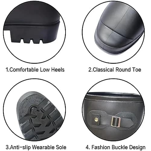 Fubotao Women's Mid Calf Rain Boots Black | Waterproof Fashion Garden Shoes with Comfortable Insole thumbnail 6