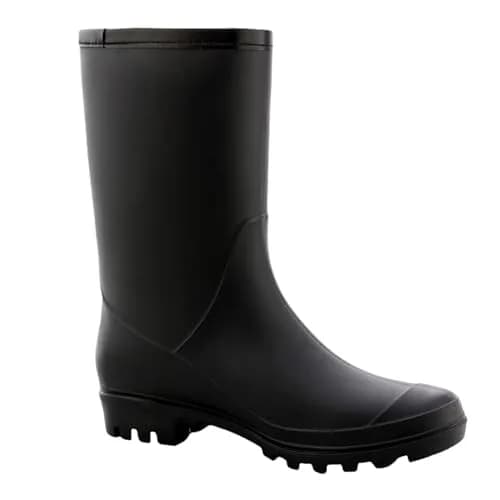 Fubotao Women's Mid Calf Rain Boots Black | Waterproof Fashion Garden Shoes with Comfortable Insole thumbnail 3