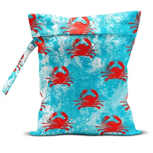 zcyxuuw Wet Dry Bag with Zipper Handle for Swimsuit, Travel, Beach, Pool, Diapers, Gym Clothes, Makeup Bag, Waterproof Reusable Ocean Decor Starfish Pattern (26 x 32 CM) thumbnail 1