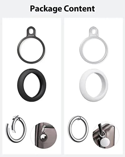 Stouchi Airtag Holder Keychain with TPU Case & Stainless Steel Ring 2-Pack | Rust Resistant thumbnail 4