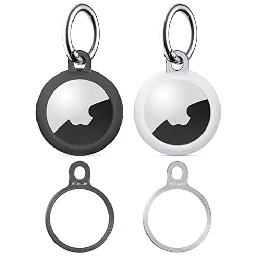 Stouchi Airtag Holder Keychain with TPU Case & Stainless Steel Ring 2-Pack | Rust Resistant thumbnail 1