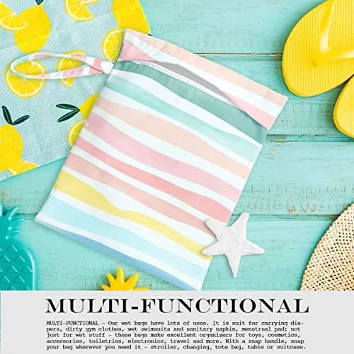 zcyxuuw Waterproof Wet Bag 26x32cm | Reusable Travel & Diaper Organizer with Handle thumbnail 4