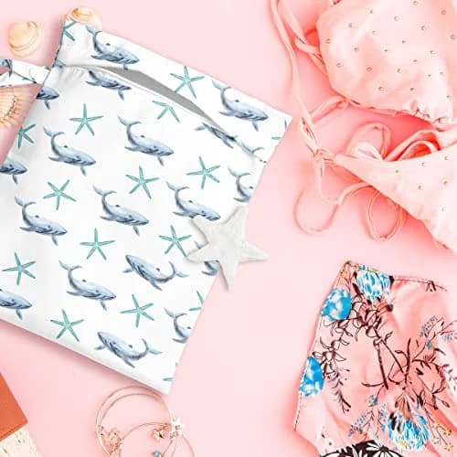 zcyxuuw Wet Dry Bag with Zipper Handle, 26 x 32 CM Waterproof Pouch for Swimsuit, Diapers, Gym Clothes, Makeup, Travel | Ocean Decor Starfish thumbnail 5
