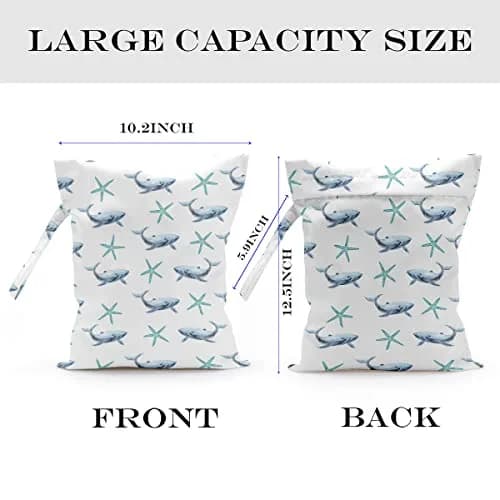 zcyxuuw Wet Dry Bag with Zipper Handle, 26 x 32 CM Waterproof Pouch for Swimsuit, Diapers, Gym Clothes, Makeup, Travel | Ocean Decor Starfish thumbnail 2