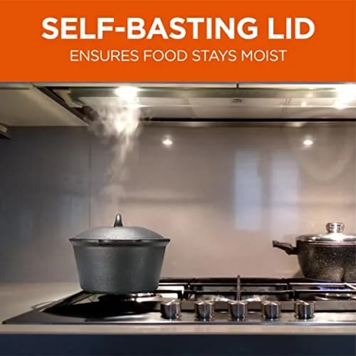 Commercial CHEF 2-Qt. Cast Iron Saucepan with Lid | Pre-Seasoned, Oven & Induction Safe thumbnail 4